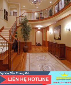 Tay vịn cầu thang gỗ