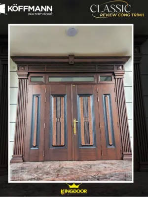 Cửa thép vân gỗ Classic 5D tại Bình Định