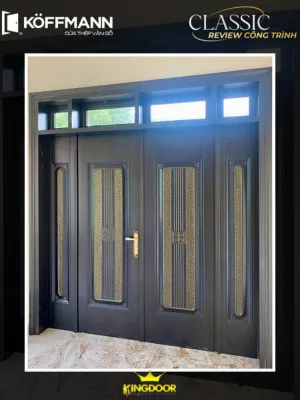 Cửa thép vân gỗ Classic 5D tại Bình Định