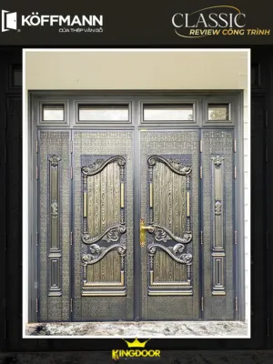 Cửa thép vân gỗ Classic 5D tại Bình Định