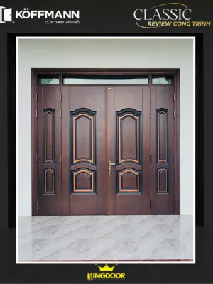 Cửa thép vân gỗ Classic 5D tại Bình Định