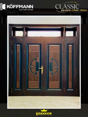Cửa thép vân gỗ Classic 5D tại Bình Định