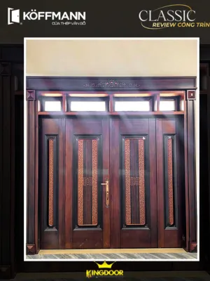 Cửa thép vân gỗ Classic 5D tại Bình Định