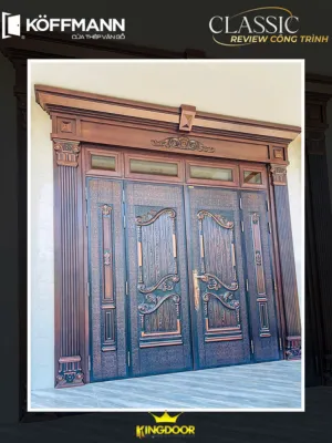 Cửa thép vân gỗ Classic 5D tại Bình Định