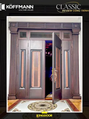 Cửa thép vân gỗ Classic 5D tại Bình Định