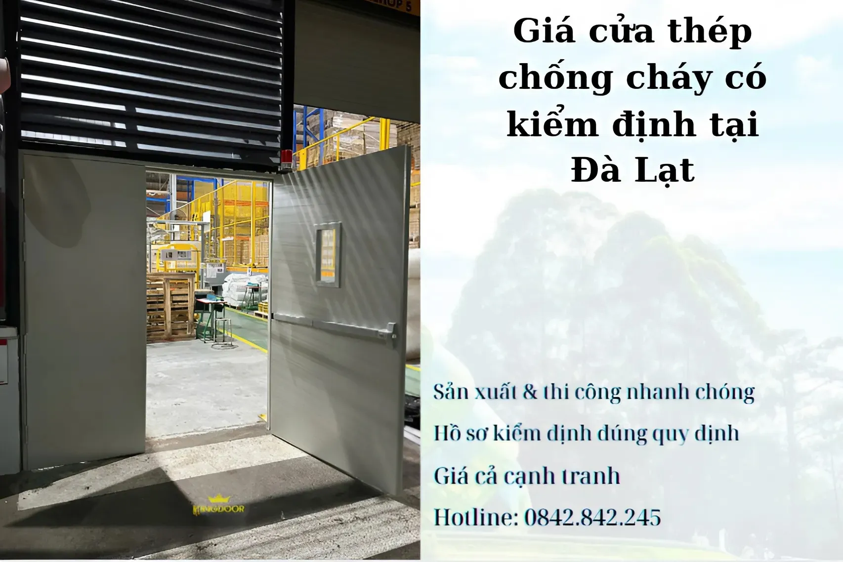 Giá cửa thép chống cháy tại Đà Lạt